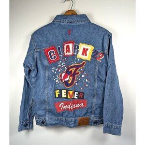 Caitlin Clark WNBA Indiana Fever Denim Jean Jacket Size Medium Licensed 22 NEW